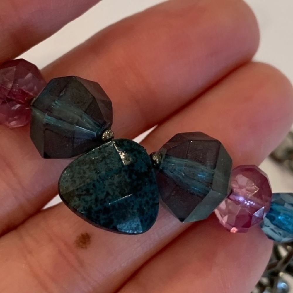 Napier faceted bead king pink blue necklace - Picture 5 of 8